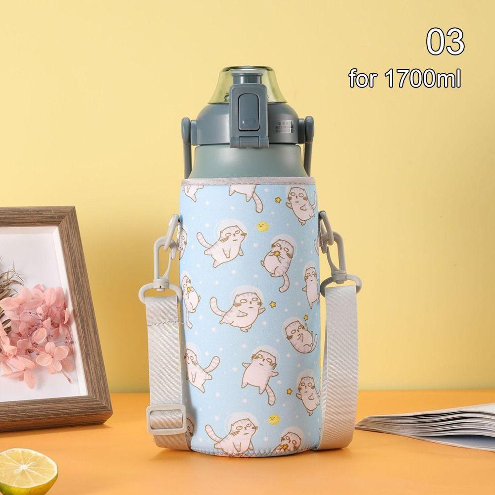 1300/1700ml Water Bottle Cover Bag With Strap Neoprene Water Pouch Holder Shoulder Strap Black Bottle Carrier Insulat Bag