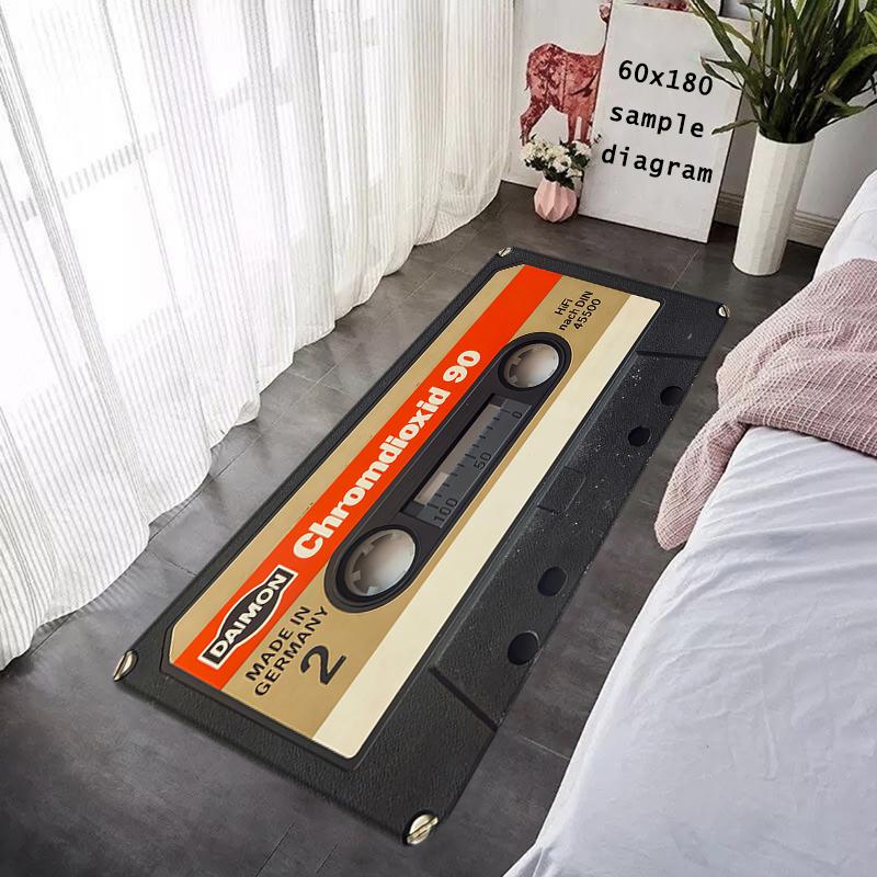 Interior Floor Mat Vintage Cassette Music Tape DJ Doormat Non-slip Foot Rug for Entryway Kitchen Carpet Bedside Mats Home Decor