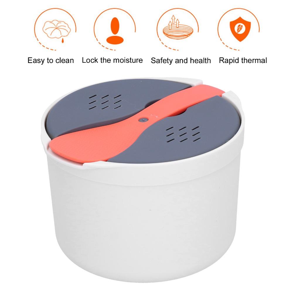PP Material Rice Steamer Pot 2L Microwave Cookware Set Rice Cooker Steamer For Cooking Vegetables