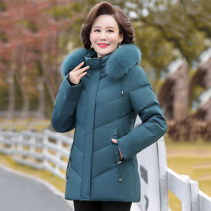 Зимняя новая женская теплая пуховая куртка на белом утином пуху