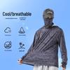 Men's Summer Breathable Ice Silk Fishing Suit with Face Mask - Quick-Drying, Mosquito-Proof, and Sun Protection Outdoor Wear.