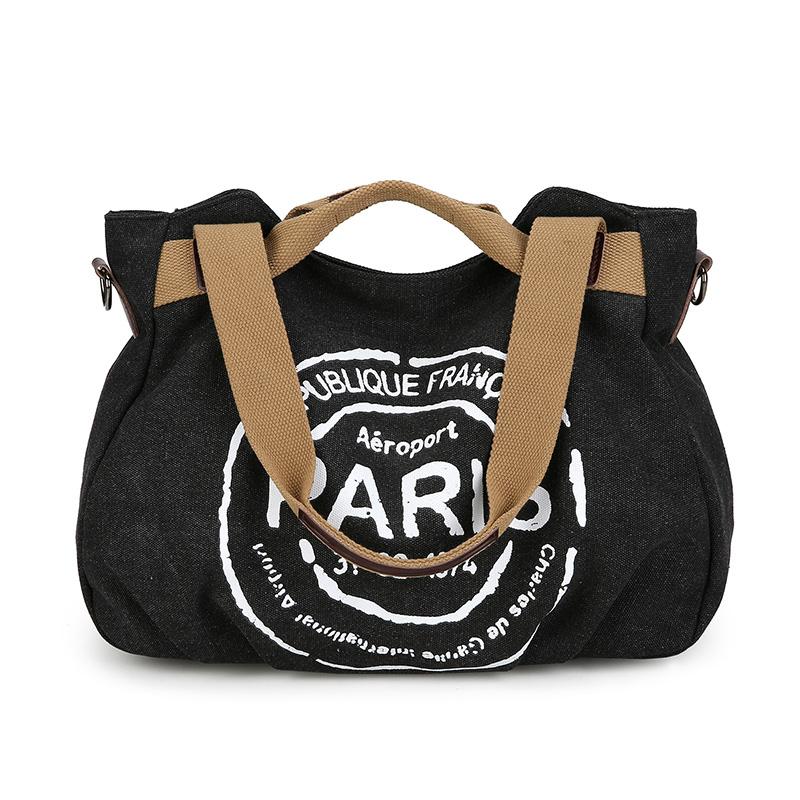 Повседневная холщовая сумка-тоут с регулируемым ремнем, сумка-портфель в винтажном стиле с верхней ручкой и застежкой-молнией, подкладка из полиэстера, сумка через плечо