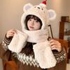 3 в 1 шапка шарф перчатки комплект мультяшный медведь интегрированная шапка шарф милая защита ушей шапка зима