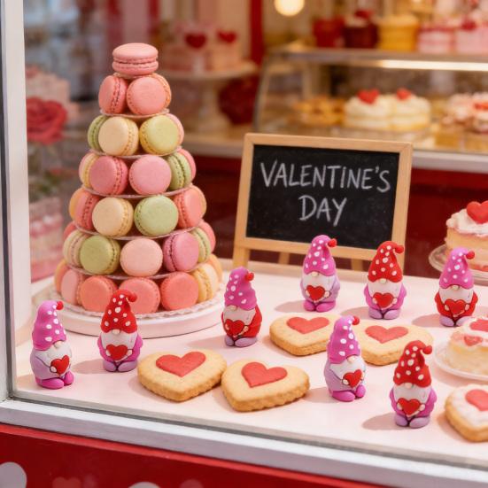 Набор мини-фигурок гномов для игры в прятки День святого Валентина Гномы-сердечки Красный Розовый Уникальный Декор для дома и стола Романтические подарки