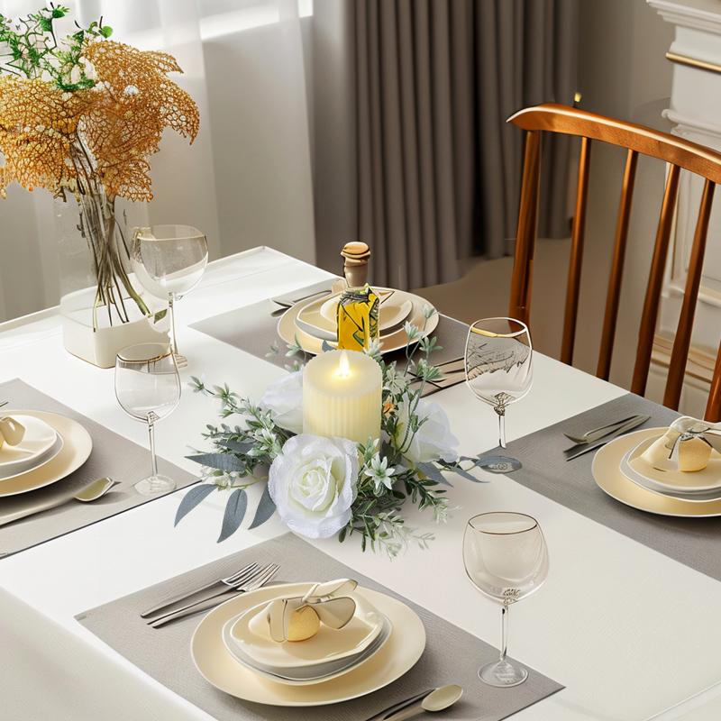 25см Сценическая Свеча Декорация на День Святого Валентина Вечеринка Мини Венок Благородный Домашний Декор Украшения для Стола Многоцветный