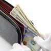 [Revetta] Stingray Leather Long Wallet, Wine Red Interior, YKK Zipper, Galusha (Stingray) Leather, Black, Men's & Women's, Genuine Leather [192stw-2]