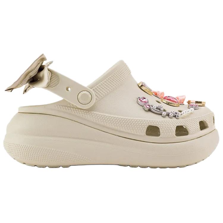 Crocs Элегантные Модные Мечтательные Цветочные Пуховые Клоги Женские Клоги Бежевые 211534-2Y2