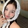 Fake Collar Lace Shawl White Flower Scarves Elegant Lace Triangle Scarf  Women