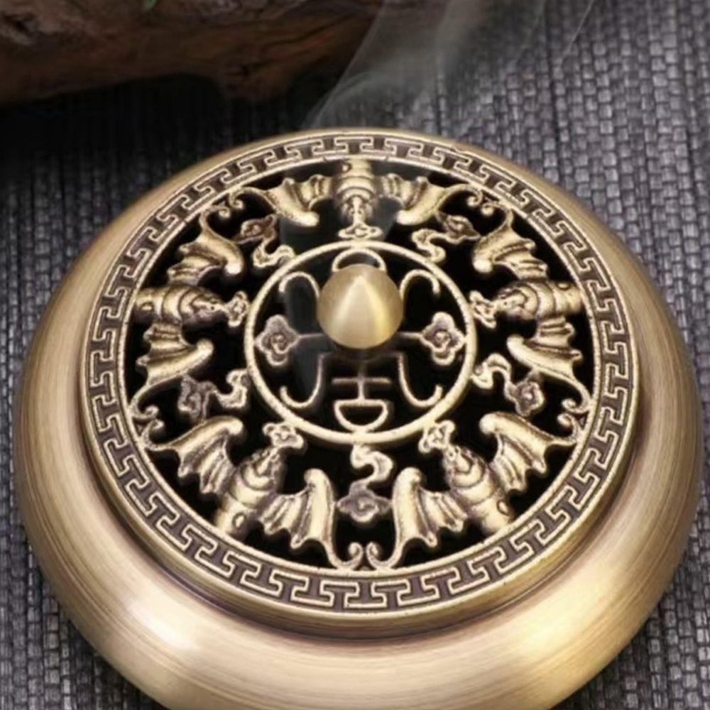 Home Decoration Desktop Ornaments Mini Qilin Head Hollow Lotus Incense Burner Retro Brass Censer