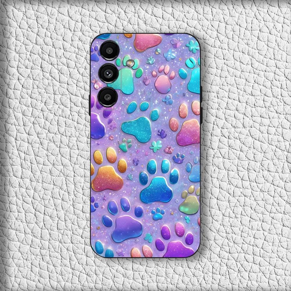 Art Puppy Paw Phone Case For Samsung Galaxy A20,A21s,A22,A31,A32,A52,A53,A72,73,A80 Soft Black Cover