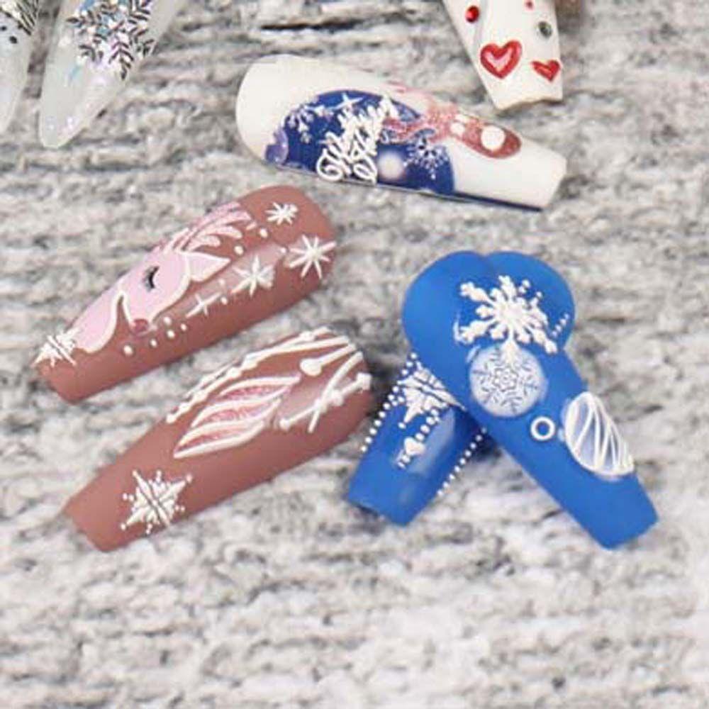 New Year Nail Art Decorations Christmas Nail Stickers Snowflake Nail Stickers Christmas Nail Decals