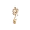 CHANEL [23 Spring and Summer New Products] CHANEL23S Rhinestone Camellia Inlaid Pearl Flower Disk Shape Brooch Women's Gold