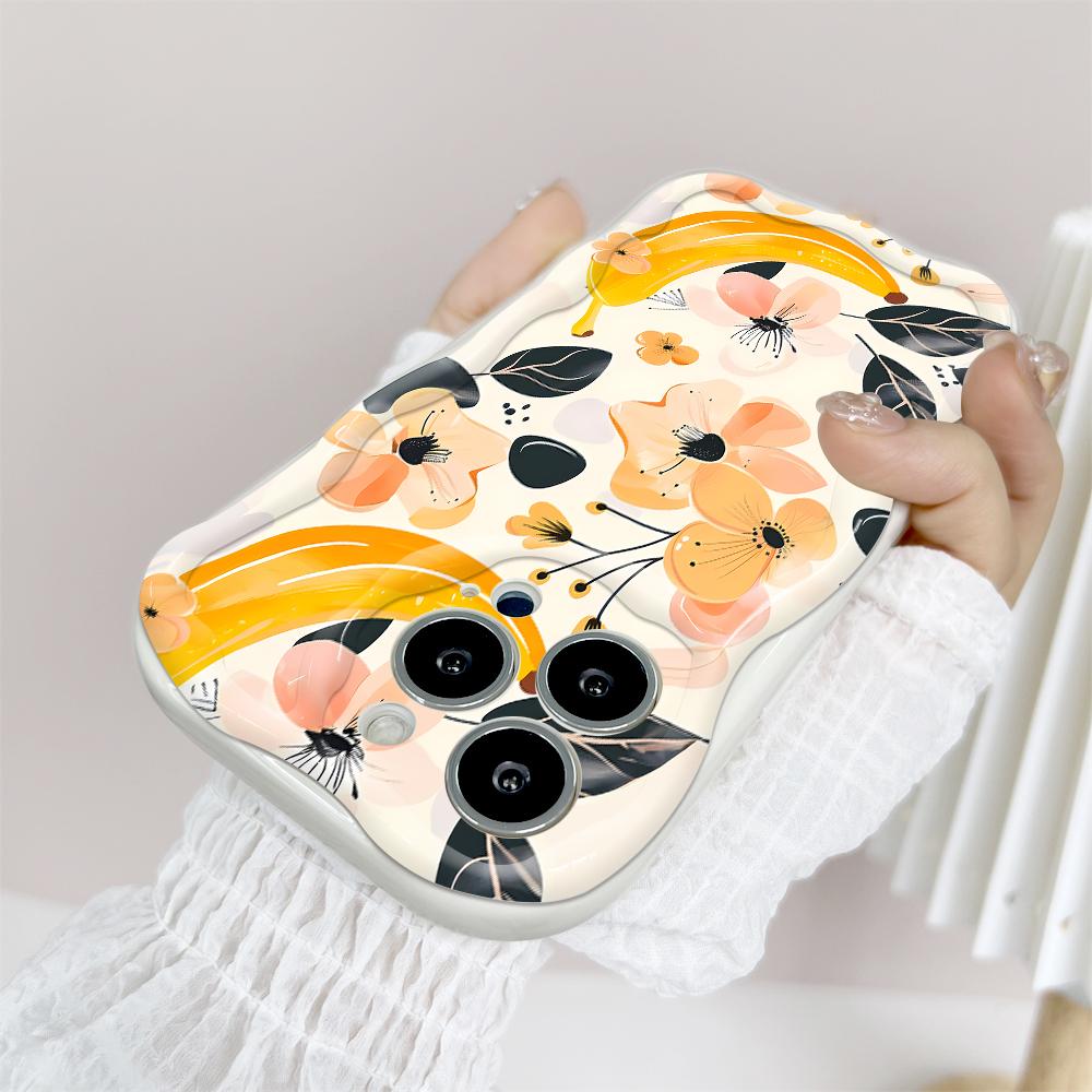 Мультяшный узор кремовая текстура чехол волнистый край мягкий силиконовый чехол для телефона чехол для iPhone Samsung Huawei Honor Xiaomi Redmi Infinix Tecno