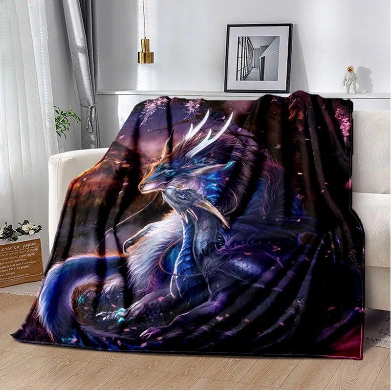 Одеяло с 3D принтом дракона, чехол для дивана, офисные походные часы, ТВ, теплое одеяло, одеяло для пикника, одеяло для спальни