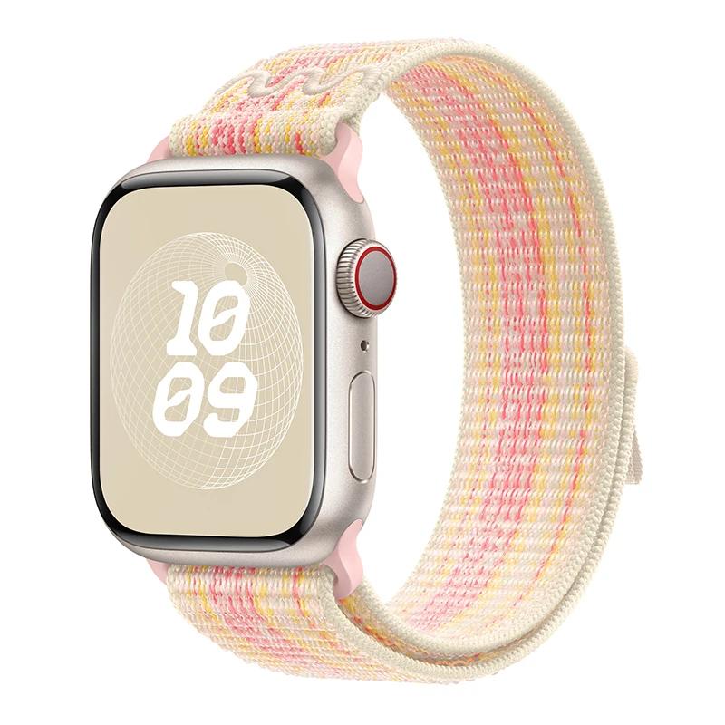 Нейлоновый ремешок для Apple Watch, ремешок 49 мм, 44 мм, 40 мм, 45 мм, 41 мм, 42 мм, 44, 45, 49 мм, браслет Correa iWatch Ultra series 7, 6, 5, 3 se 8, ремешок