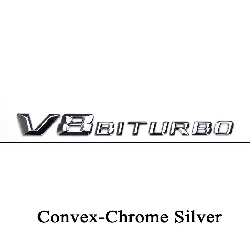 3d ABS Black Logo V8 BITURBO Emblem Car Fender Badge For P7C63 G63 E63 S63 Accessories