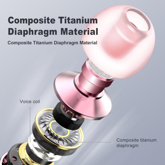 In-ear Wired Earphone Metal Magnetic Subwoofer Mic Volume Control Gaming Headset