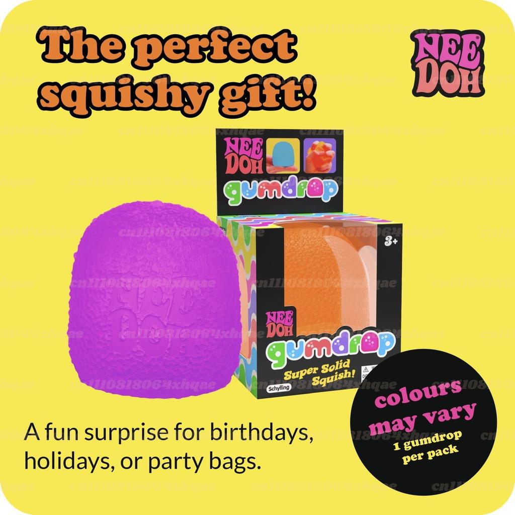 Hot Schylling Nee Doh Gumdrop Soft Sensory Fidget Toy  Collectible Stress Balls  Assorted Colors 1 Pack  Squeeze Toy  Blind Box