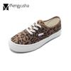Fashion 2024 Brand Leopard Floral Canvas Shoes Woman Lace-Up Sneakers Rubber Sole Flats Platform Preppy Oxfords College Students Loafers