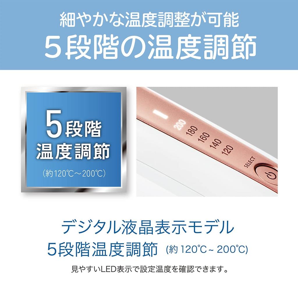 Koizumi Прямые волосы Температура Скорость Отрицательный Доступно Черный Утюжок, 5-уровневая регулировка, Нагрев, Ион, Зарубежный, KHS-8230/K