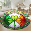 Four-leaf Clover Round Floor Mat Suitable for Foyer Dormitory Kitchen Hallway Anti-slip Round Rug Decorate Offices