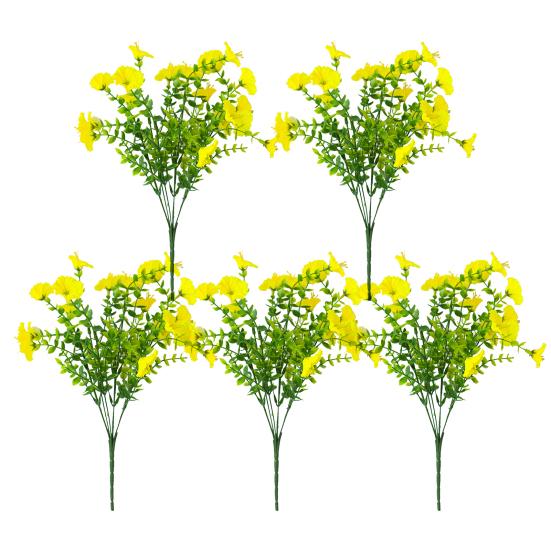 Букет искусственных цветов петунии, искусственные цветы для улицы, реалистичные, устойчивые к ультрафиолетовому излучению, искусственные цветы для крыльца, патио, подвесной корзины