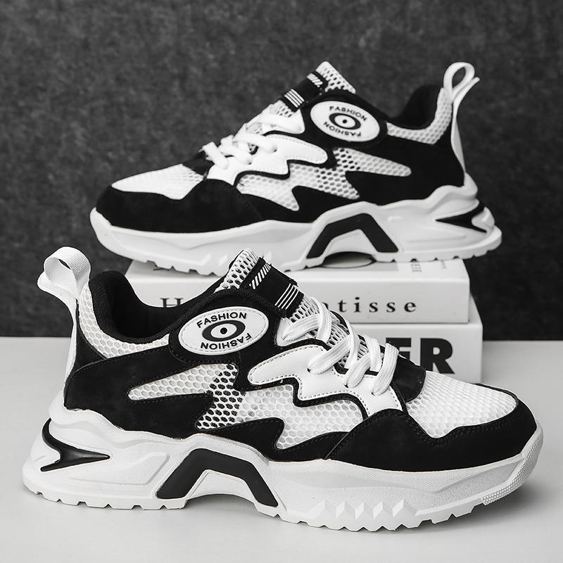 Мужские корейские шнурки Модные спортивные туфли Четыре сезона Мягкая подошва Удобные повседневные кроссовки Уличные студенческие кроссовки для бега Размер 47