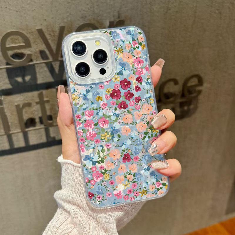 Чехол для телефона с цветочным узором и перьями, сверкающий, ударопрочный, для iPhone 16 Pro Max 15 Pro 14 13 12 11, прозрачный, с мягким краем, с блестками, тонкий, жесткий, из поликарбоната