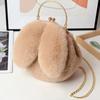 Plush Crossbody Bag Handheld Princess Bag Imitation Fur Bag Female Chain Bag Hundred with Cute Rabbit Ears Package