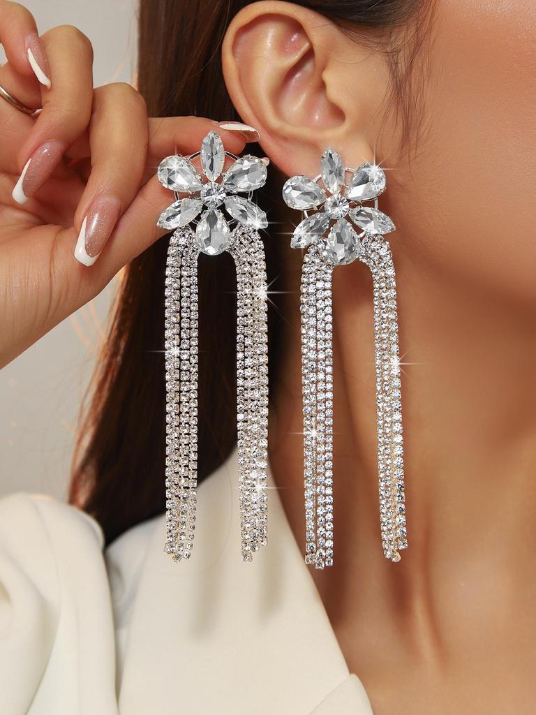 Роскошные клипсы-кисточки со стразами для женщин - Свадебные аксессуары