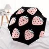 1pc Strawberry Pattern Automatic Open/close Folding Compact Umbrella, 8-Rib Sturdy Canopy, Lightweight Portable, Everyday Use, Gift, Outdoor Umbrella,
