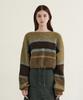 HELEMENT Women'S Striped Crop Knit (Khaki)