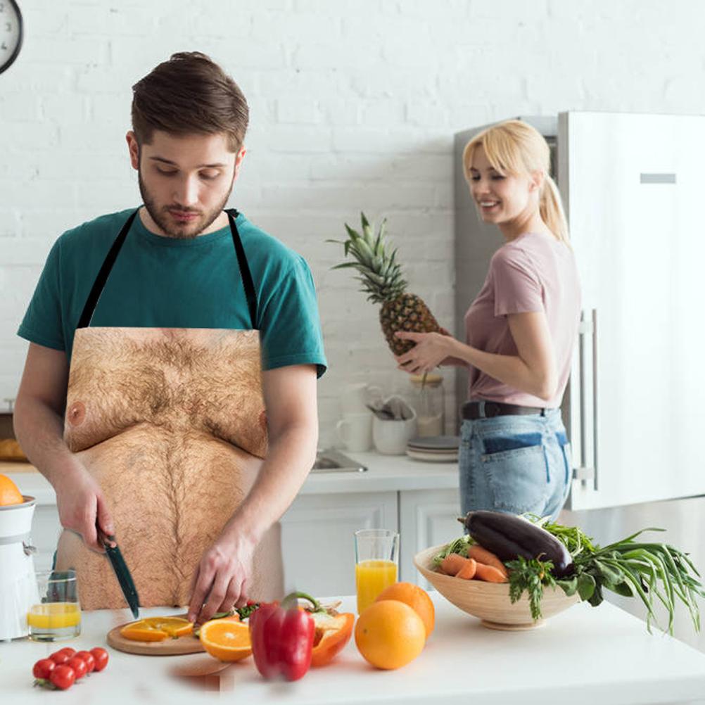 Смешные мужские фартуки для живота, кухонные, для барбекю, со смешным принтом, 3D фартук
