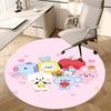 BT21 Kpop Коврик для стула Круглый ковер - Ковер для офиса, Машинная стирка, Нескользящий, Подходит для гостиных, спален