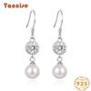 Танцизные женские серьги из серебра 925 пробы с искусственным жемчугом, подарок на свадьбу