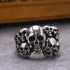 Stainless Steel Skull Open Ring For Men, Fashionable Hip-hop Jewelry Gift