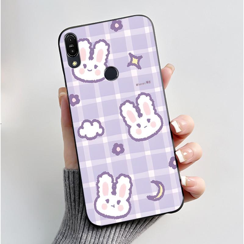 Чехол для Asus Zenfone Max Pro M1 ZB602KL ZB601KL X00TD / Max M1 ZB555KL X00PD, Чехол-Кролик Мультяшные Животные, Черный Мягкий Силиконовый Чехол