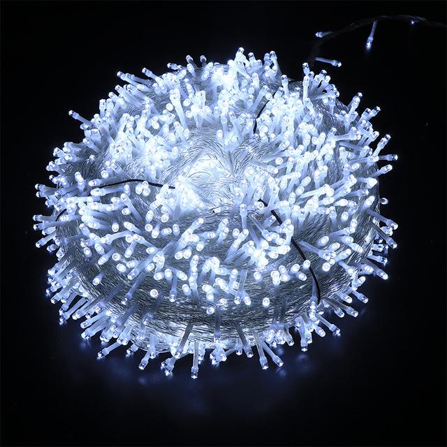 Рождественские огни 10 м, 20 м, 30 м, 40 м, светодиодные уличные гирлянды, 8 режимов для свадебной вечеринки, сада, заднего двора, праздничные огни, 220 В, вилка европейского стандарта