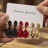 Alloy Sequined Stud Earrings Simple Cold Wind Earrings Year Personality Versatile Korean Temperament Internet Celebrity Earrings