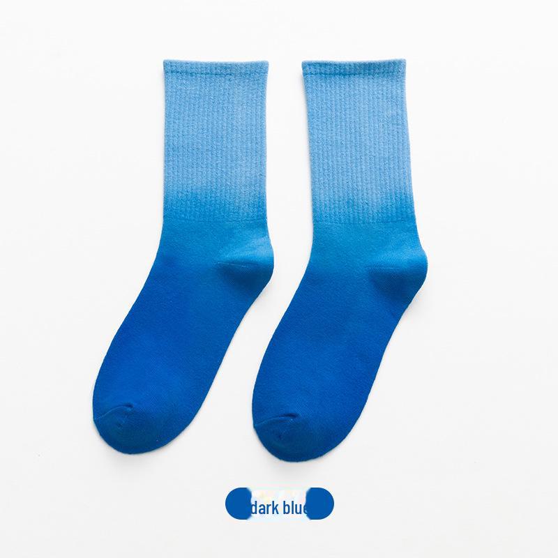 Новые носки средней длины с градиентным принтом Tie-Dye: Идеально подходит для баскетбола, скейтбординга и хип-хопа как для мужчин, так и для женщин.