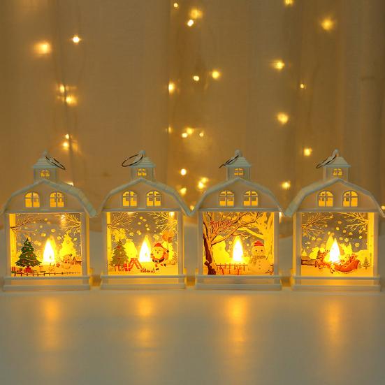 Yousheng Christmas House Wind Light Нежный светодиодный ночник Снеговик Санта-Клаус Лось Элемент Создает атмосферу Окружающее освещение Подвесные украшения на окна