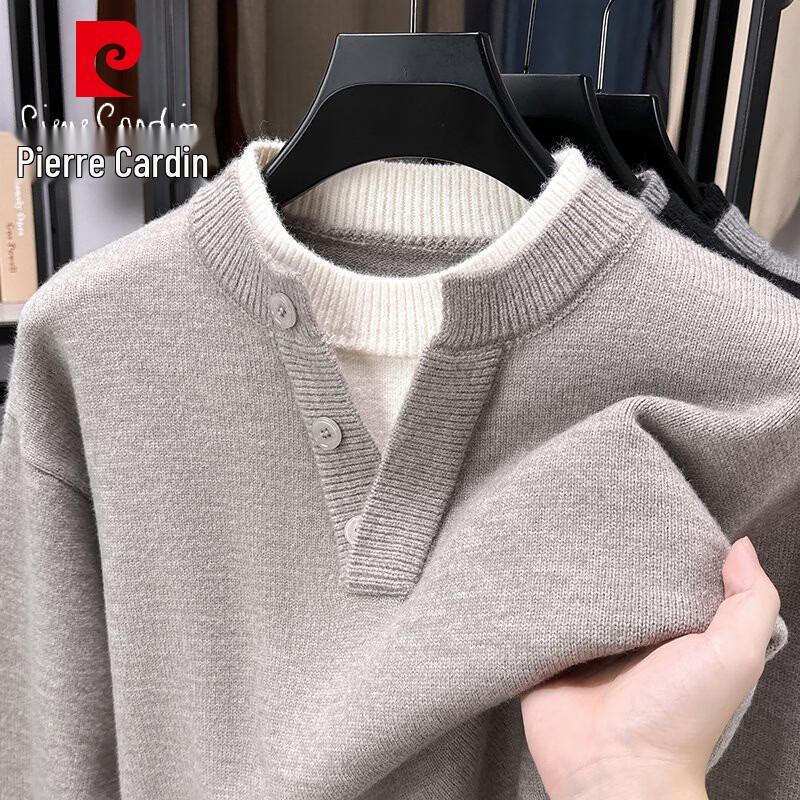 Pierre Cardin Мужской повседневный свитер с круглым вырезом