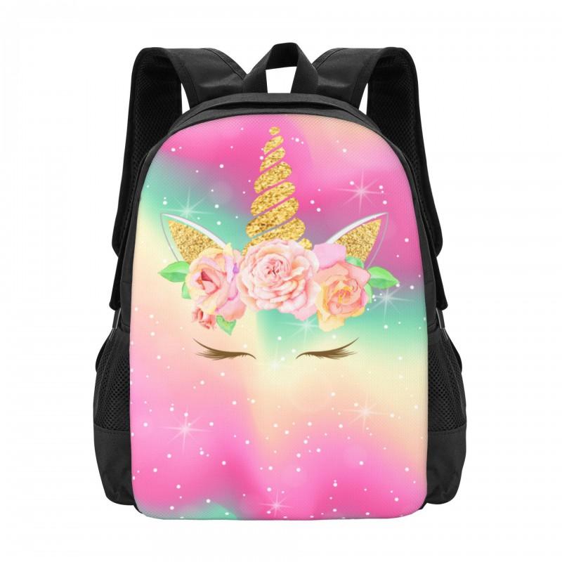 Cute Cartoon Unicorn Backpack Kids School Use - Large Capacity Waterproof Print Design Unisex 17 Inch