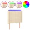 VidaXL LED Headboard Bedroom Furniture Single Bed Accessory Headboard Bed Frame Interior Cream 3124035