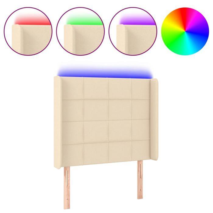 VidaXL LED Headboard Bedroom Furniture Single Bed Accessory Headboard Bed Frame Interior Cream 3124035