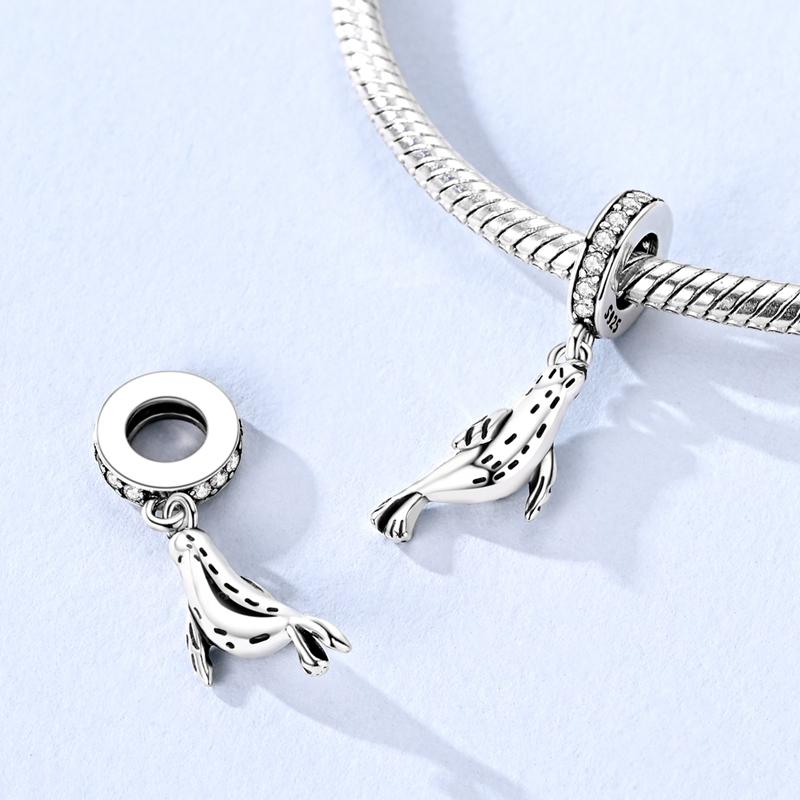 925 Silver Charms Beads Snowflake Elephant Goat Bear Dangle Fit 925 Original Bracelets Fine DIY Jewelry Gift Women