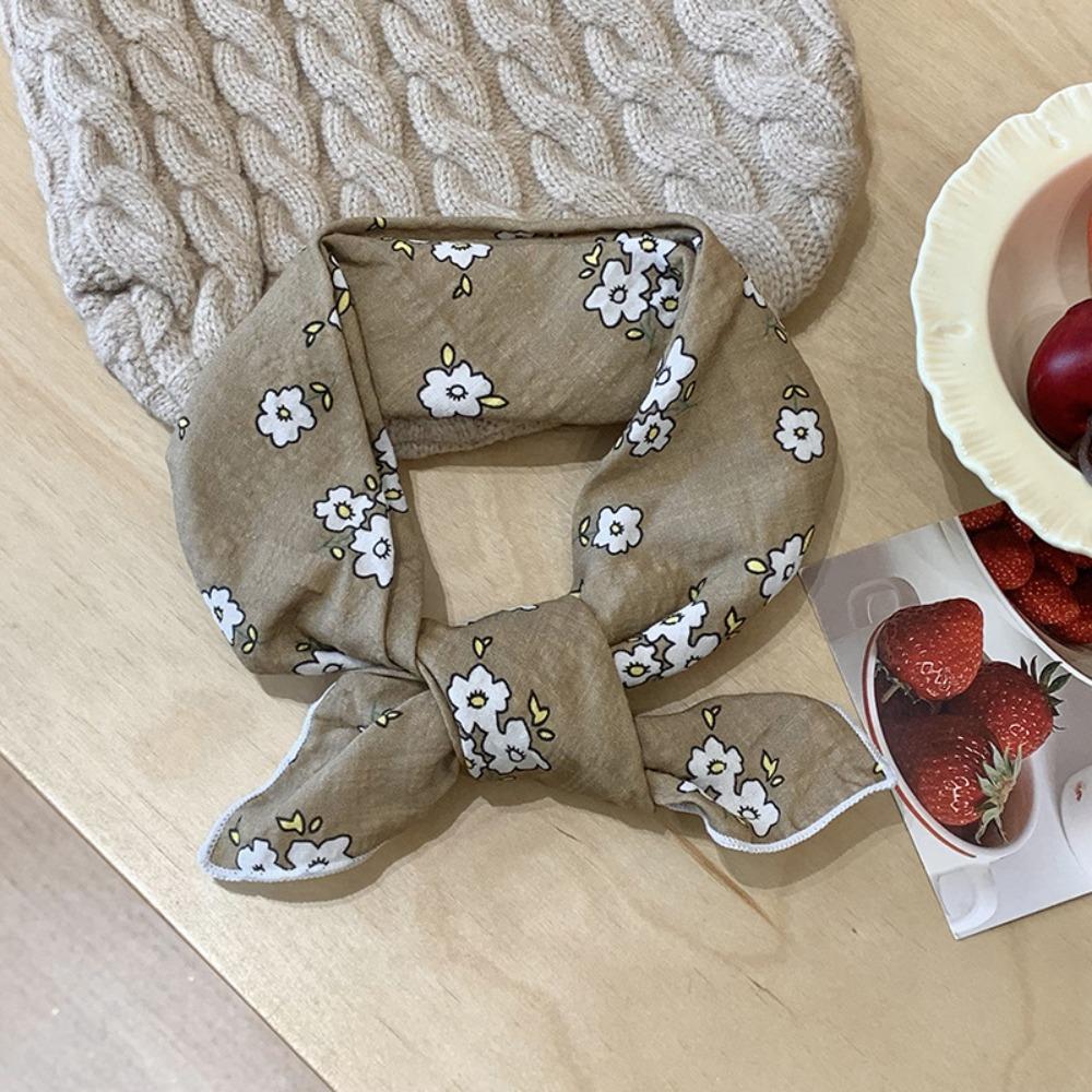 Солнцезащитные шарфы с цветочным принтом, шейный платок, шелковый шарф с принтом, модный маленький квадратный шарф, женский