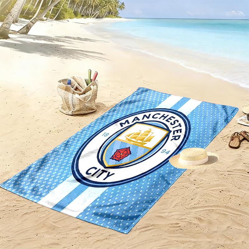 Manchester City F.C Print Beach Towel, Large Soft Quick Dry Towel for Beach Camping Swimming