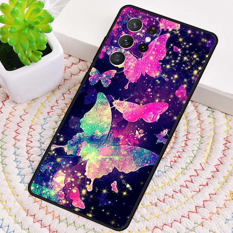 КРАСИВЫЕ НЕОНОВЫЕ БЛЕСТЯЩИЕ БАБОЧКИ Чехол для телефона Samsung Galaxy note 10 pro S26 S25 S24 S23 S22 Ultra Plus S21 FE S20