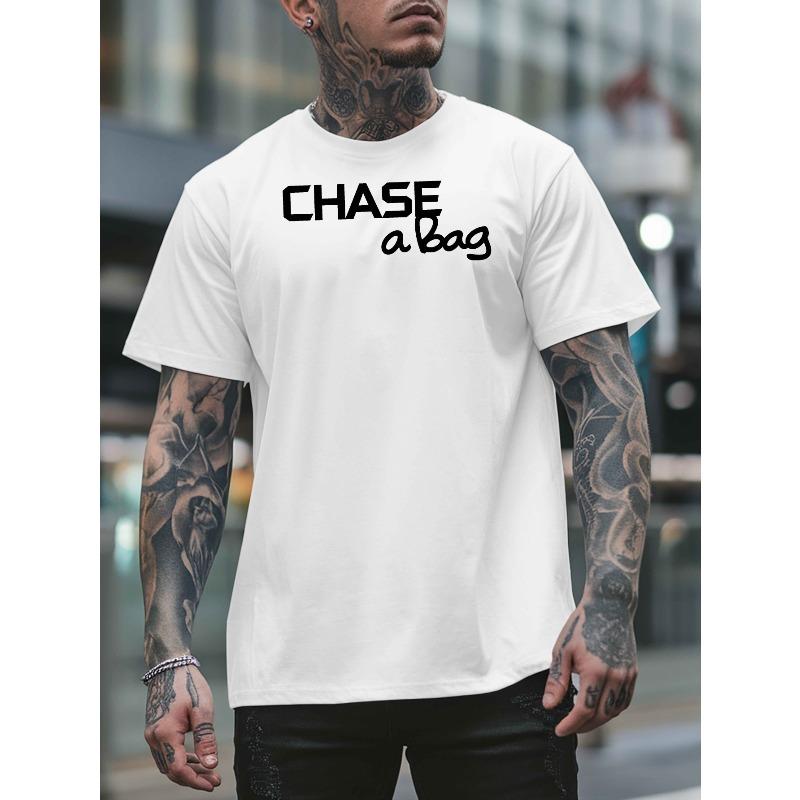 Европейский размер Chase A Bag Мужские футболки с коротким рукавом для лета, Стильные и модные мужские майки с принтами, Повседневные топы с круглым вырезом